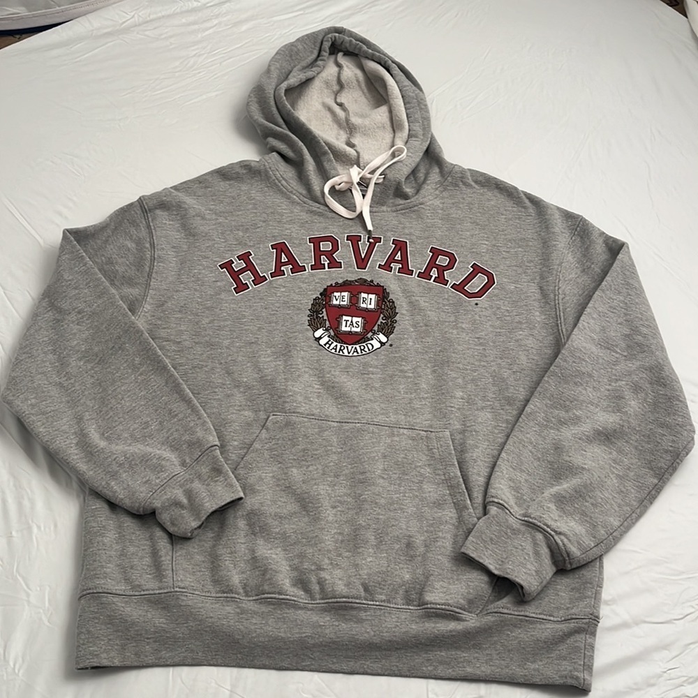 Hybrid Apparel Harvard University heather gray logo hoodie